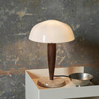 Table Lamp | Elegant Glass and Dark Walnut Timeless Design