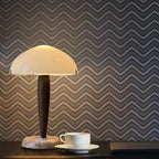 Table Lamp | Elegant Glass and Dark Walnut Timeless Design