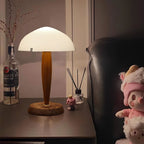 Table Lamp | Elegant Glass and Dark Walnut Timeless Design