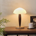 Table Lamp | Elegant Glass and Dark Walnut Timeless Design