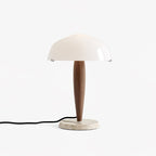 Table Lamp | Elegant Glass and Dark Walnut Timeless Design