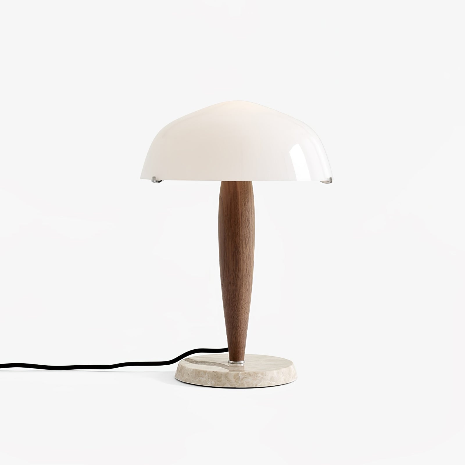 Table Lamp | Elegant Glass and Dark Walnut Timeless Design