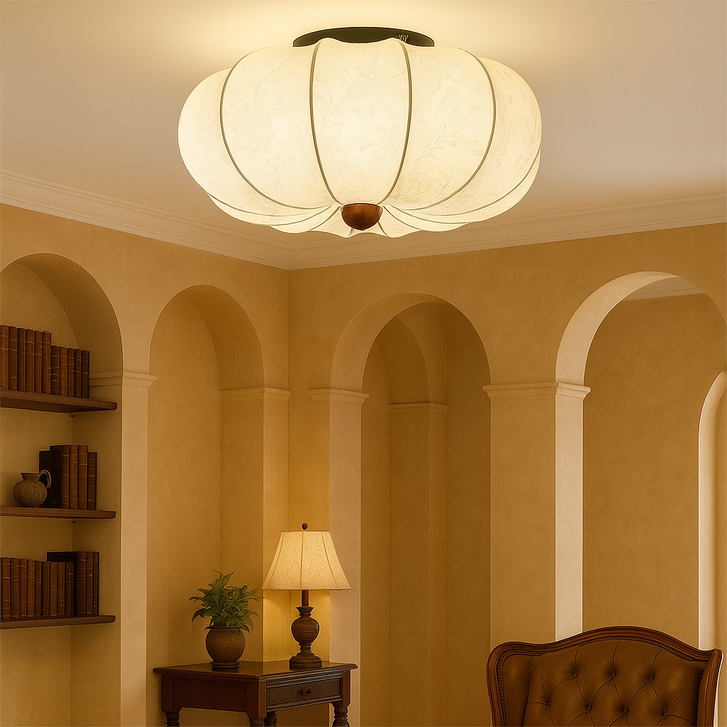 Elias Medieval Ceiling Light – Silk Shade
