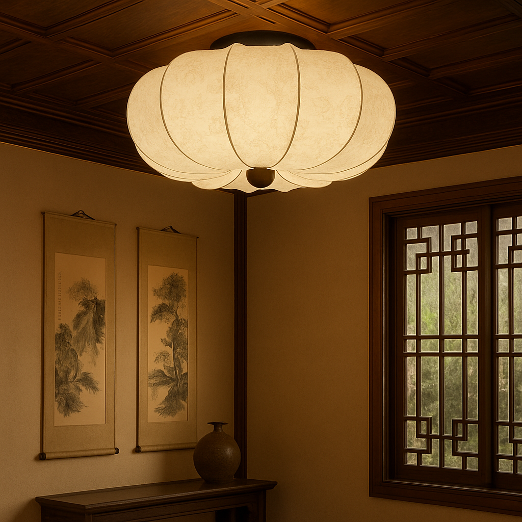 Elias Medieval Ceiling Light – Silk Shade