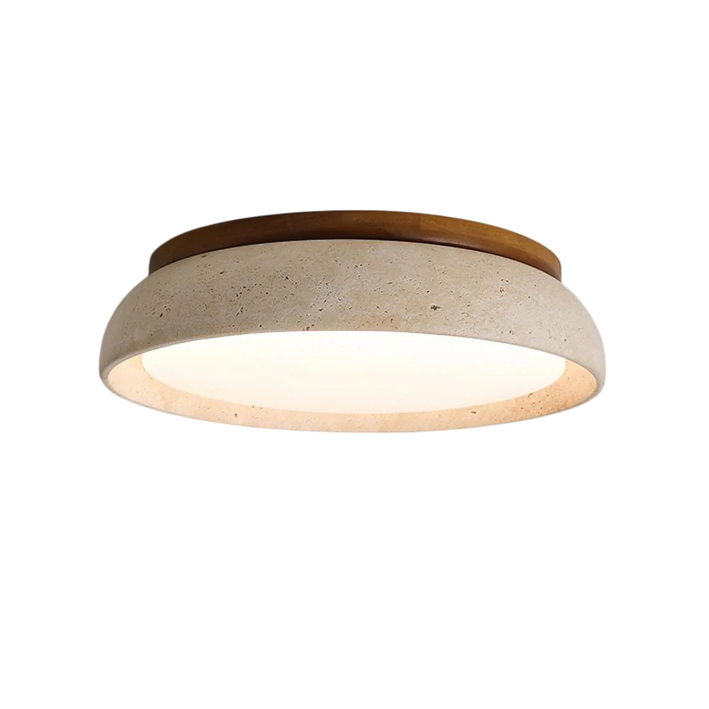 Elias Minimal Ceiling Light – Travertine Body