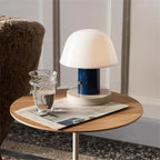 Table Lamp | Unique Mushroom-Shaped Metal and Glass Natural Decor