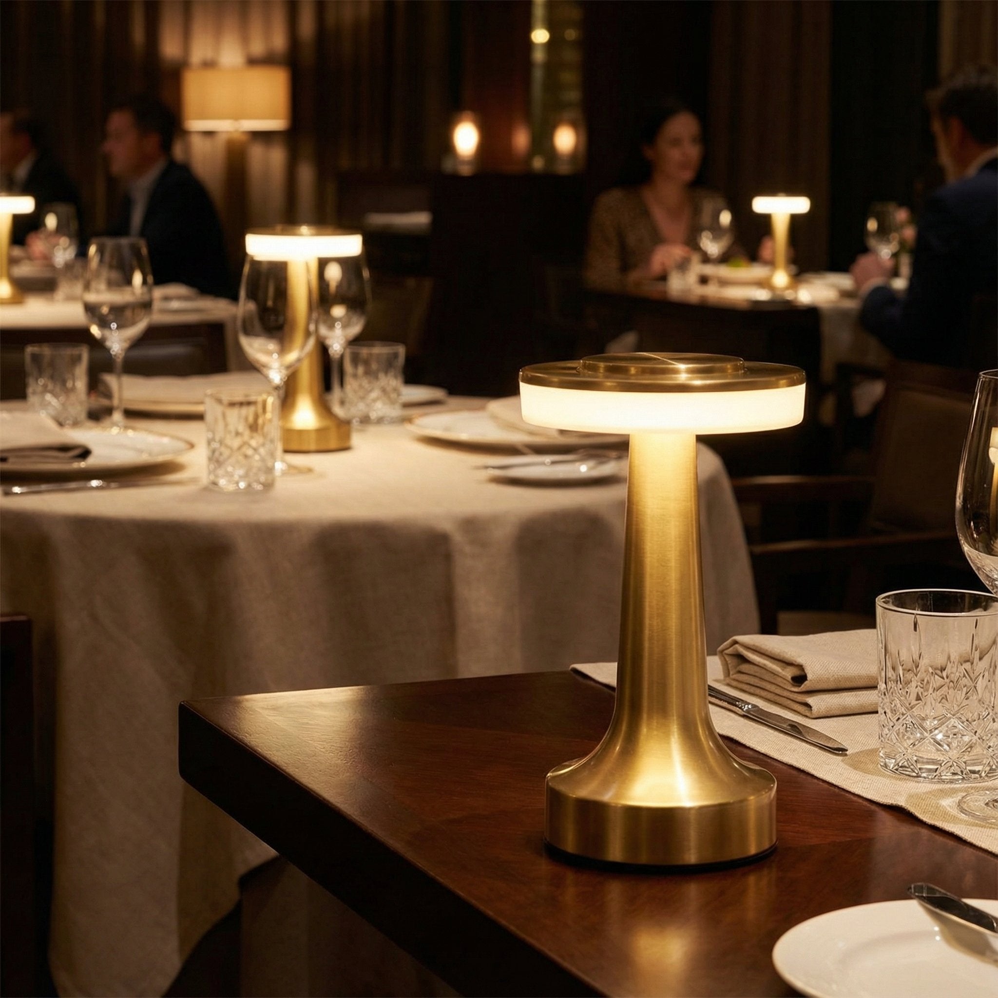 Bedside Table Lamp | Acrylic Metal Modern Wireless Rechargeable Ambient Light