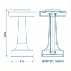 Bedside Table Lamp | Acrylic Metal Modern Wireless Rechargeable Ambient Light