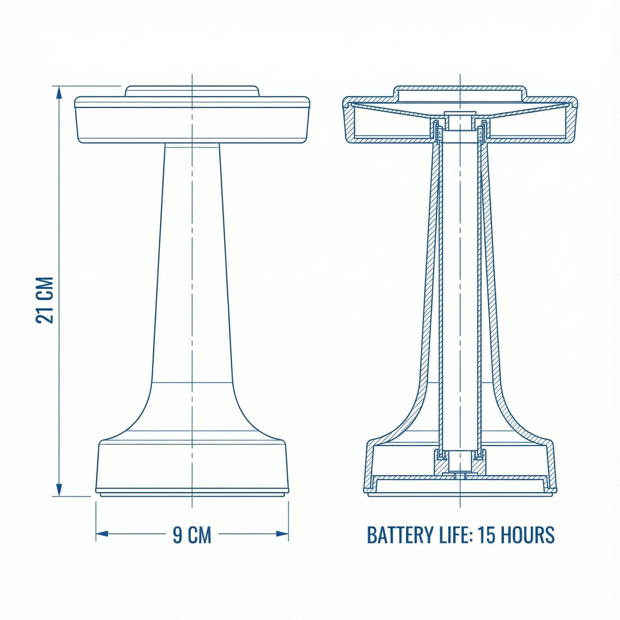 Bedside Table Lamp | Acrylic Metal Modern Wireless Rechargeable Ambient Light