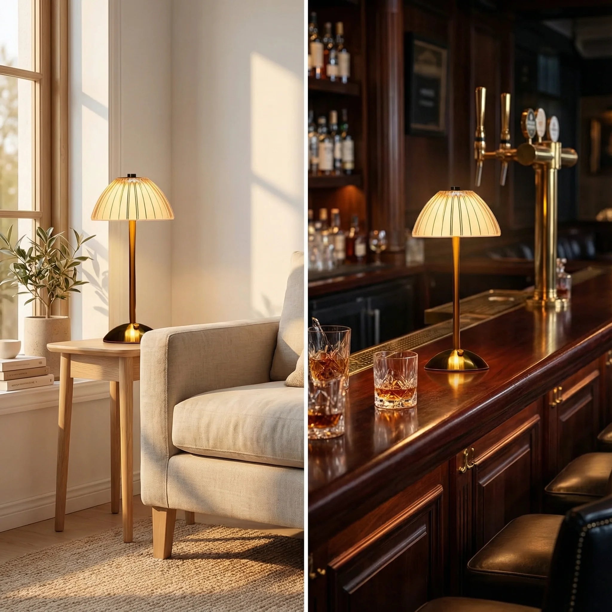 Table Lamp | Acrylic Mushroom Shape Wireless LED Warm Light Ambient