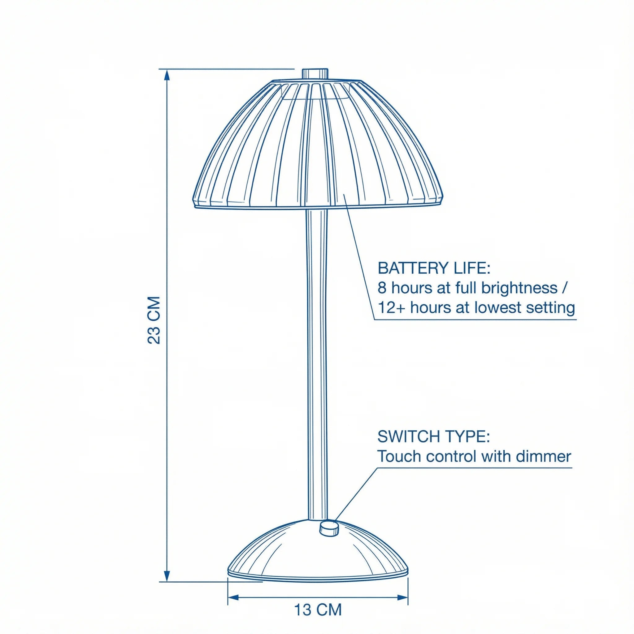 Table Lamp | Acrylic Mushroom Shape Wireless LED Warm Light Ambient