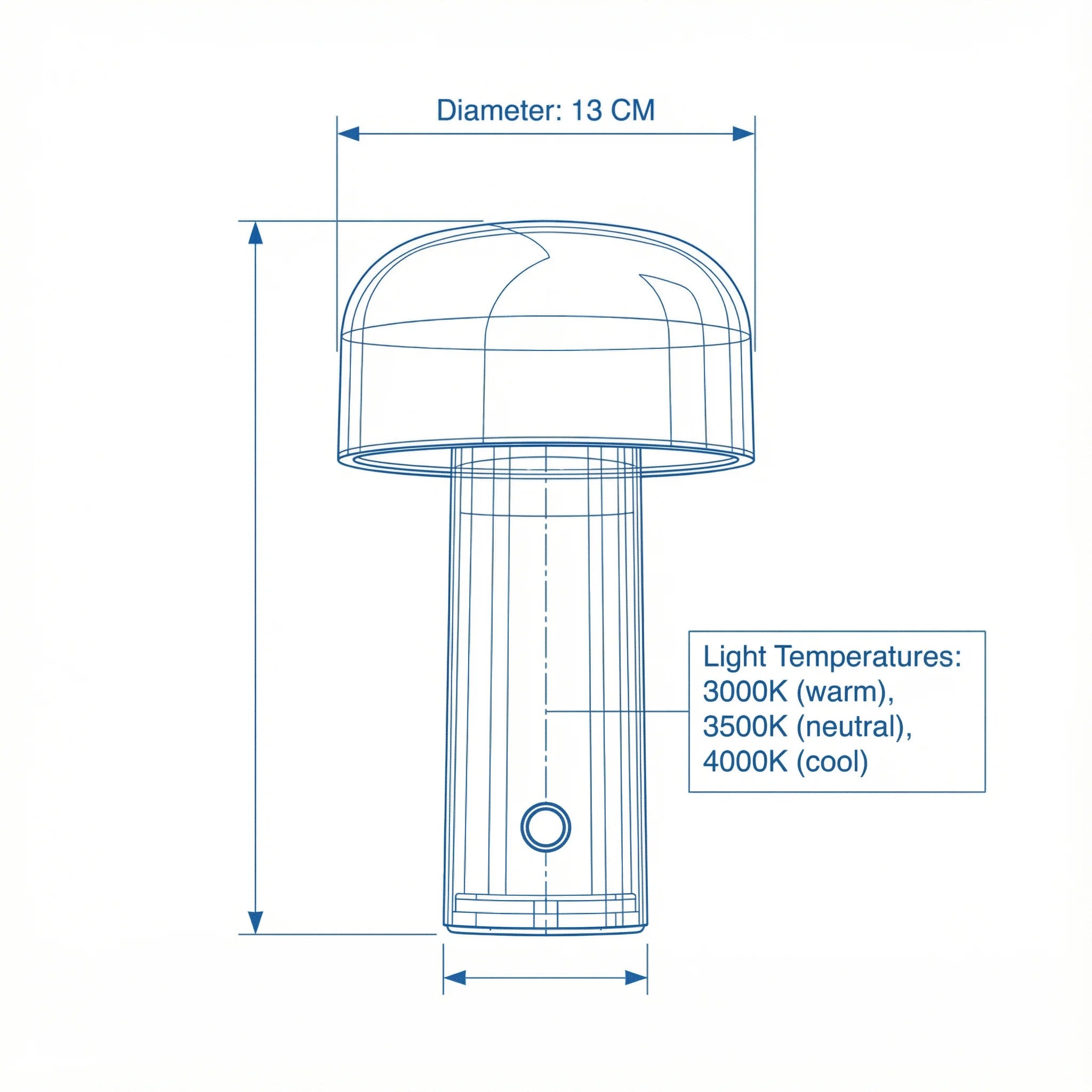 Bedside Table Lamp | Acrylic Mushroom Wireless Rechargeable Warm Light