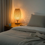 Bedside Table Lamp | Handcrafted Bamboo Rustic Eco-Friendly Ambient Light