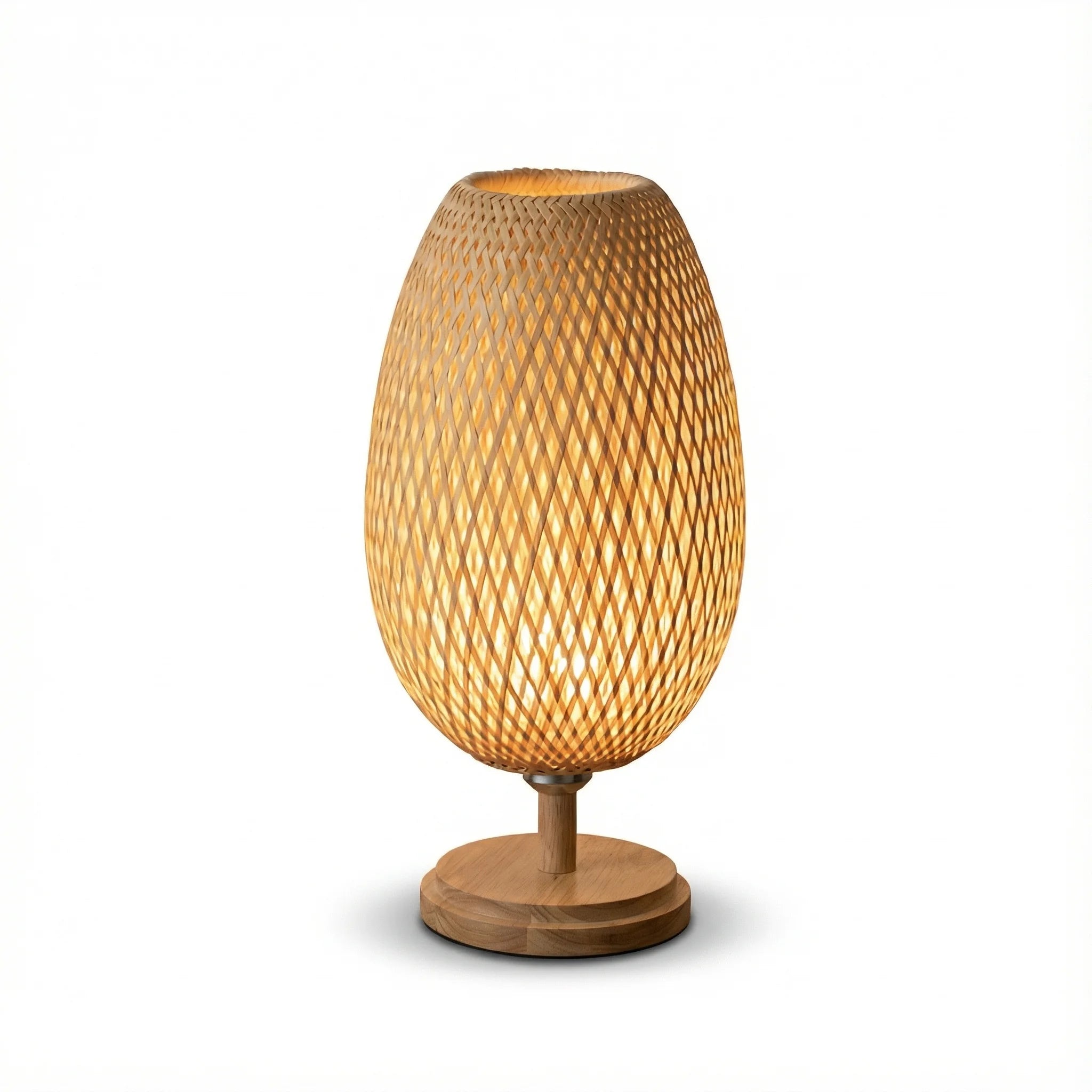 Bedside Table Lamp | Handcrafted Bamboo Rustic Eco-Friendly Ambient Light