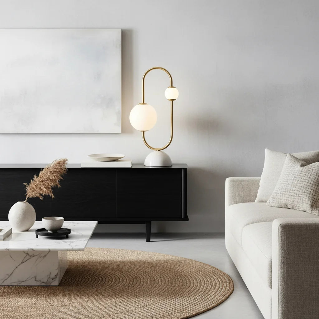 Bedside Table Lamp | Marble Glass Modern Ambient Light