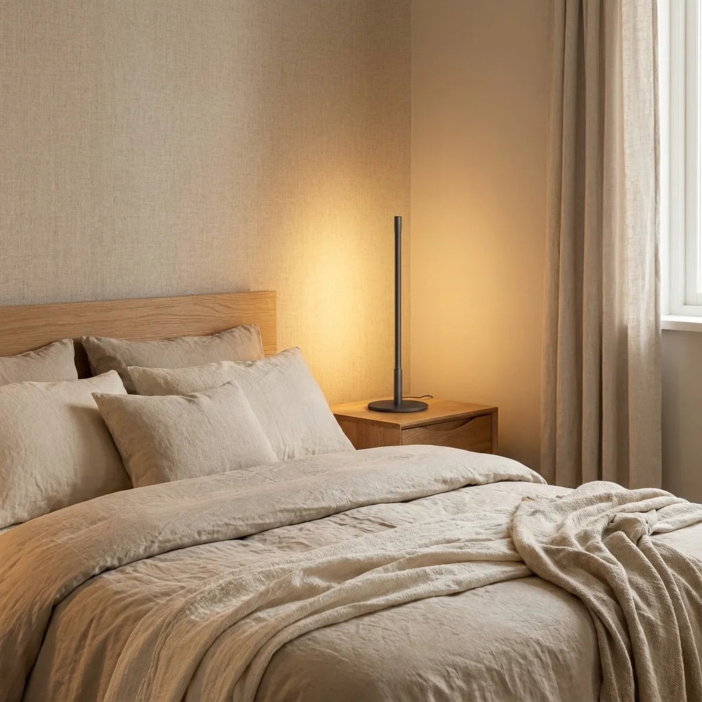 Bedside Table Lamp | Metal Amber Warm Glow Adjustable Brightness