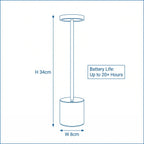 Bedside Table Lamp | Minimalist Gold Cordless Touch Adjustable Light