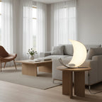 Bedside Table Lamp | Modern Curved ABS Chrome Warm LED Light