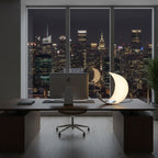 Bedside Table Lamp | Modern Curved ABS Chrome Warm LED Light