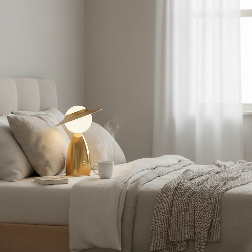 Bedside Table Lamp | Modern Metal Wireless Charging Dimmable LED