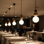 Ceiling Pendant Light | Cream Stone Minimalist Warm LED