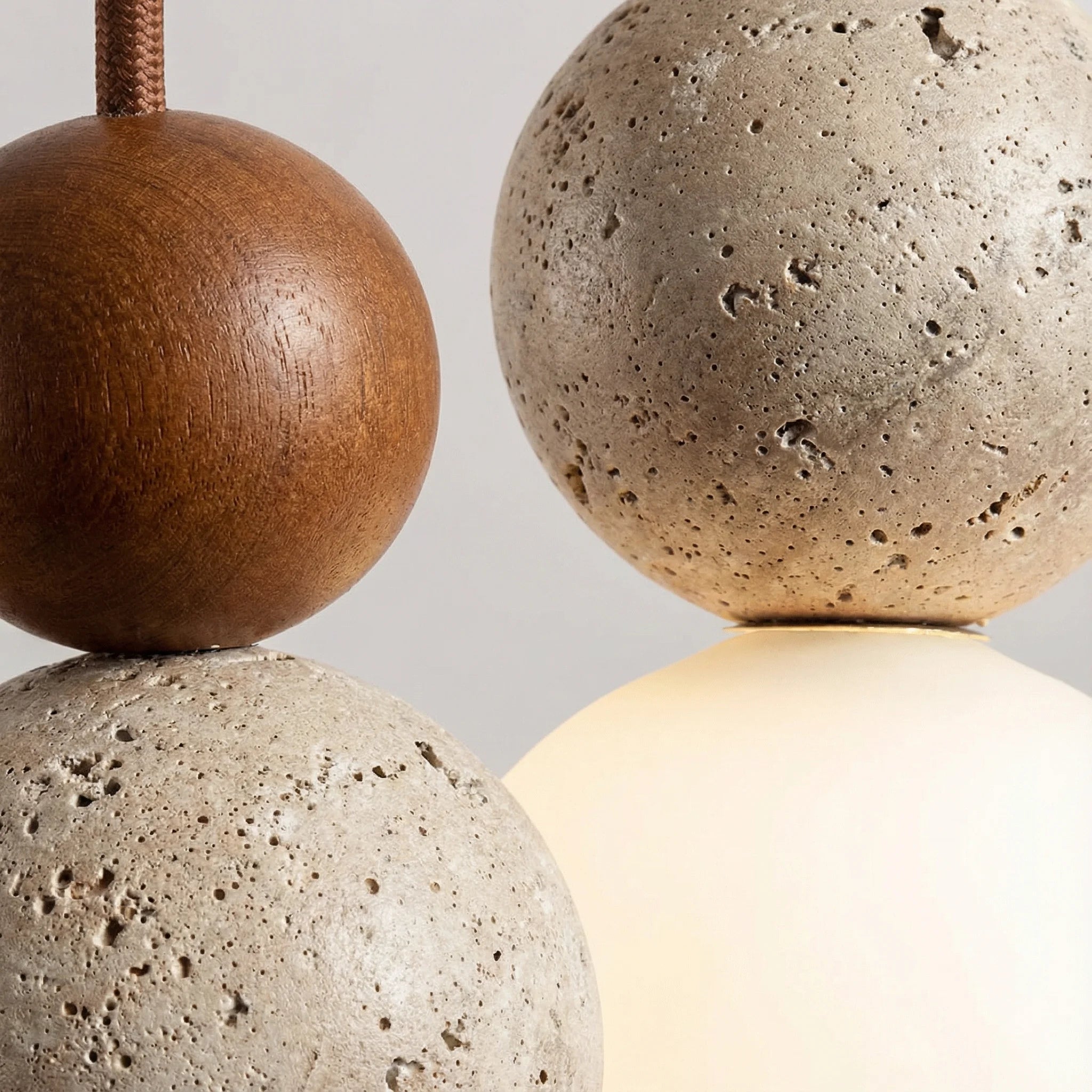 Ceiling Pendant Light | Cream Stone Minimalist Warm LED