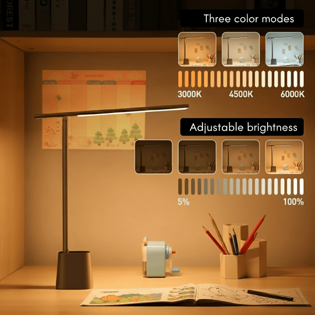 Desk Lamp | Foldable LED Rechargeable Minimalist Dimmable Eye-Friendly Light - Image 5