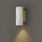 Marble wall lamp with natural stone and iron frame indoor lighting fixture