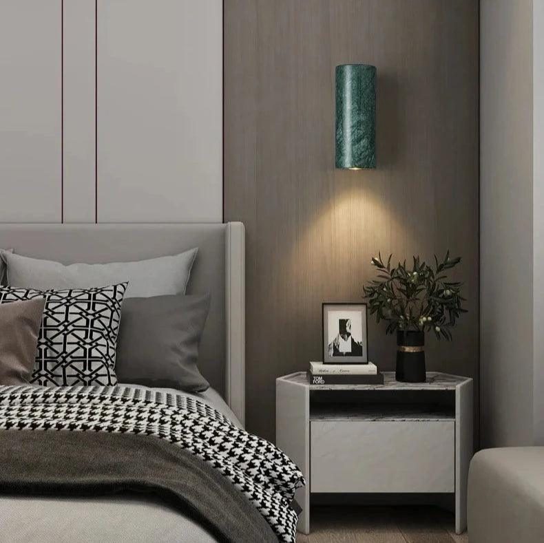 Marble Wall Lamp | Natural Stone Iron Frame Elegant Indoor Lighting Fixture - Image 3