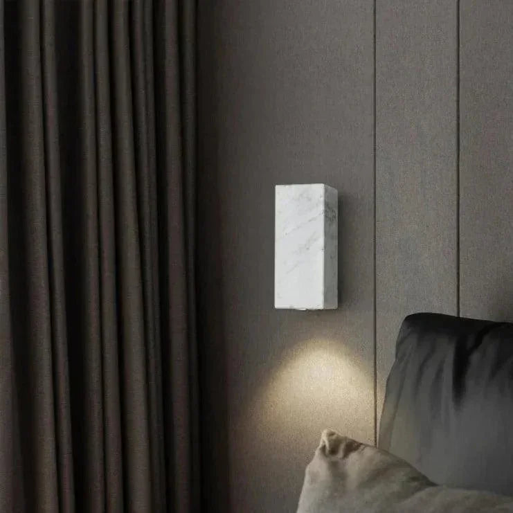 Marble Wall Lamp | Natural Stone Iron Frame Elegant Indoor Lighting Fixture - Image 4