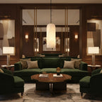 Alabaster Stone Sculptural Pendant Light | Minimalist Brass Designer Fixture