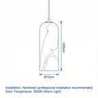 Alabaster Stone Sculptural Pendant Light | Minimalist Brass Designer Fixture