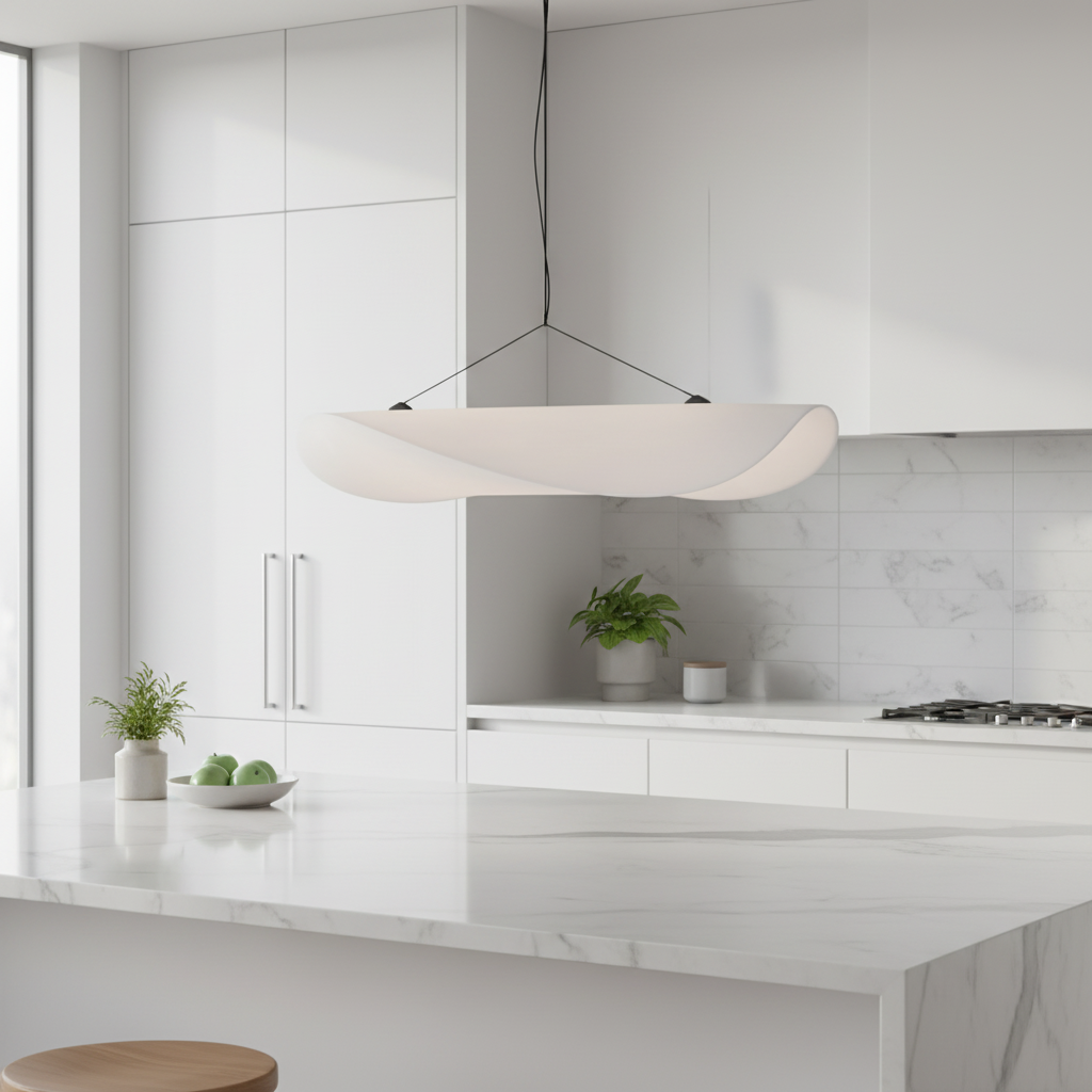 Pendant Light | Japandi Hand-Knitted Silk Minimalist Ceiling Fixture