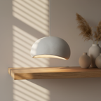 Wabi Sabi Fiberglass Pendant Light | Minimalist Adjustable Height Fixture