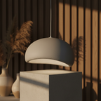 Wabi Sabi Fiberglass Pendant Light | Minimalist Adjustable Height Fixture