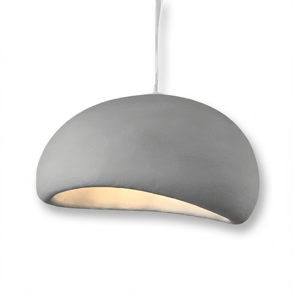 Wabi Sabi Fiberglass Pendant Light | Minimalist Adjustable Height Fixture