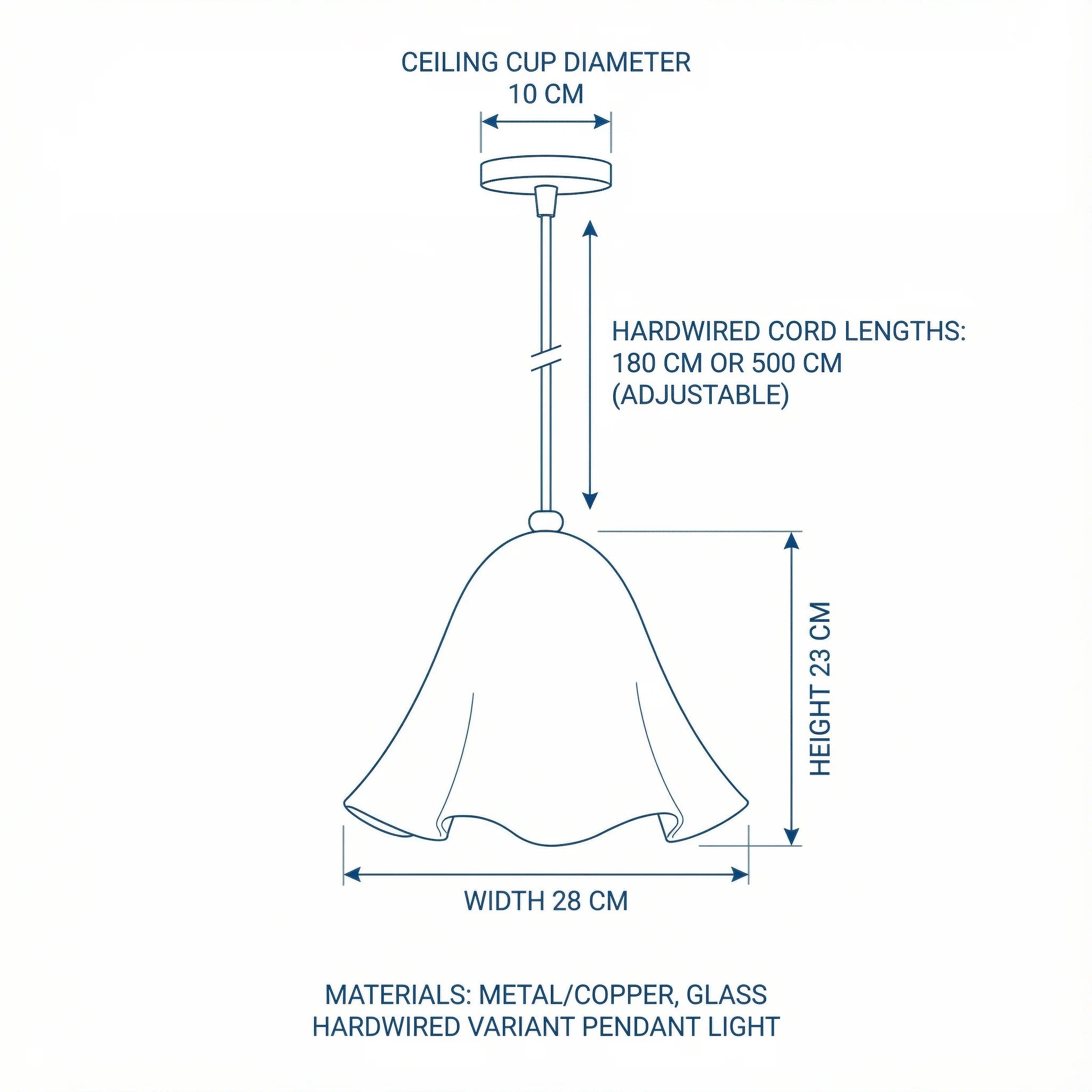 Pendant Light | Modern Glass Metal Adjustable Fixture