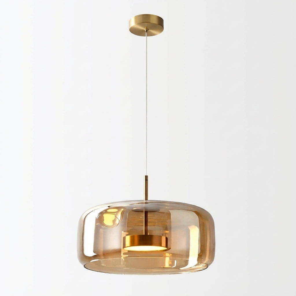 Retro Hand-Blown Glass Pendant | Adjustable Minimalist Kitchen Light