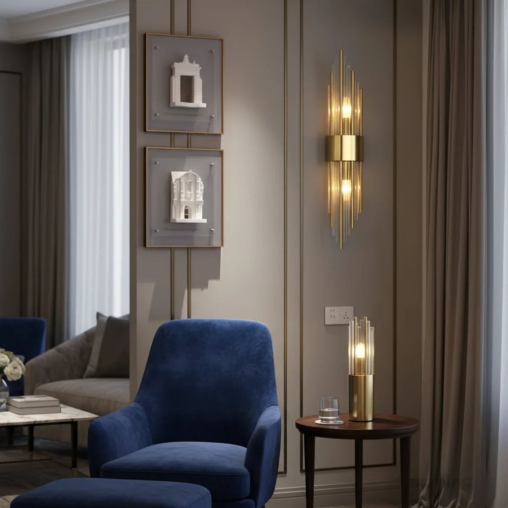 Romas Crystal Wall Light – Glass & Metal Design