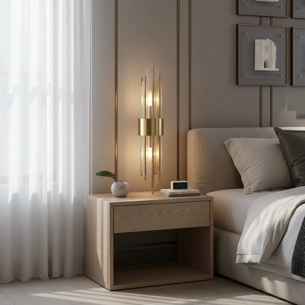 Romas Crystal Wall Light – Glass & Metal Design