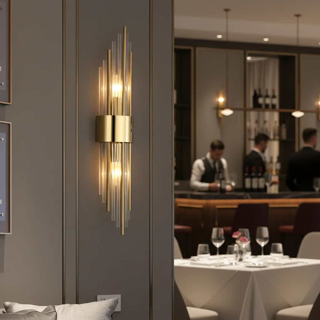 Romas Crystal Wall Light – Glass & Metal Design