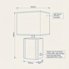 Table Lamp | Boho Bamboo Minimalist Design with Adjustable Warm Light