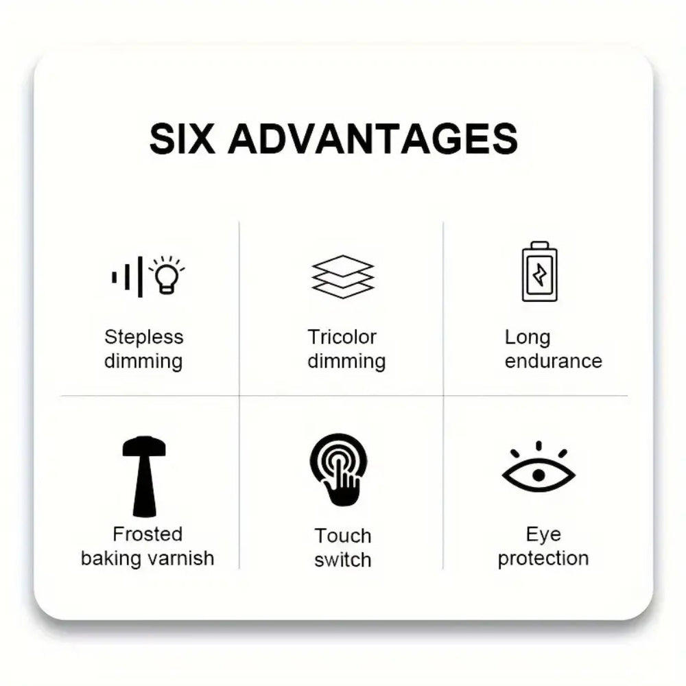 Table Lamp | Frosted Glass Touchless LED Modern Ambience Light - Image 10