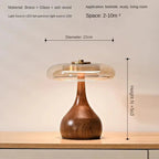 Table Lamp | Japanese Shoji Bamboo Wood Stained Glass Accent Light - Image 6