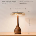 Table Lamp | Japanese Shoji Bamboo Wood Stained Glass Accent Light - Image 7