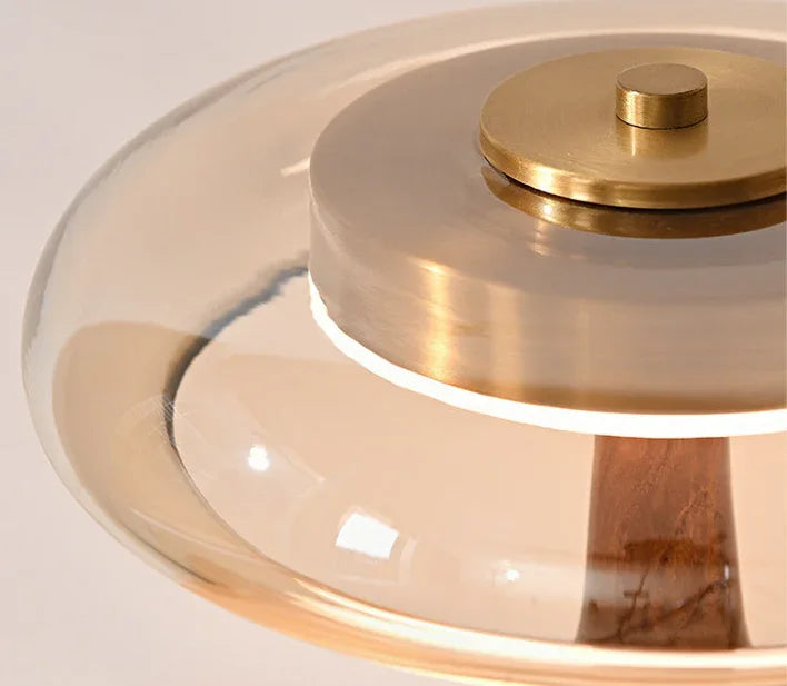 Table Lamp | Japanese Shoji Bamboo Wood Stained Glass Accent Light - Image 9