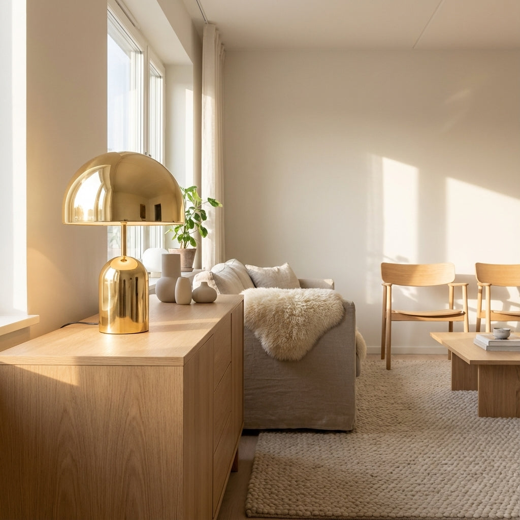 Table Lamp | Modern Metal Bell Design with Ambient Glow