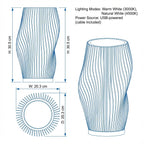 Wave-Design Modern Bedside Lamp | Dimmable USB Minimalist Ambient Light