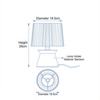 Retro Wood Striped Bedside Table Lamp | Minimalist Cozy Bedroom Light