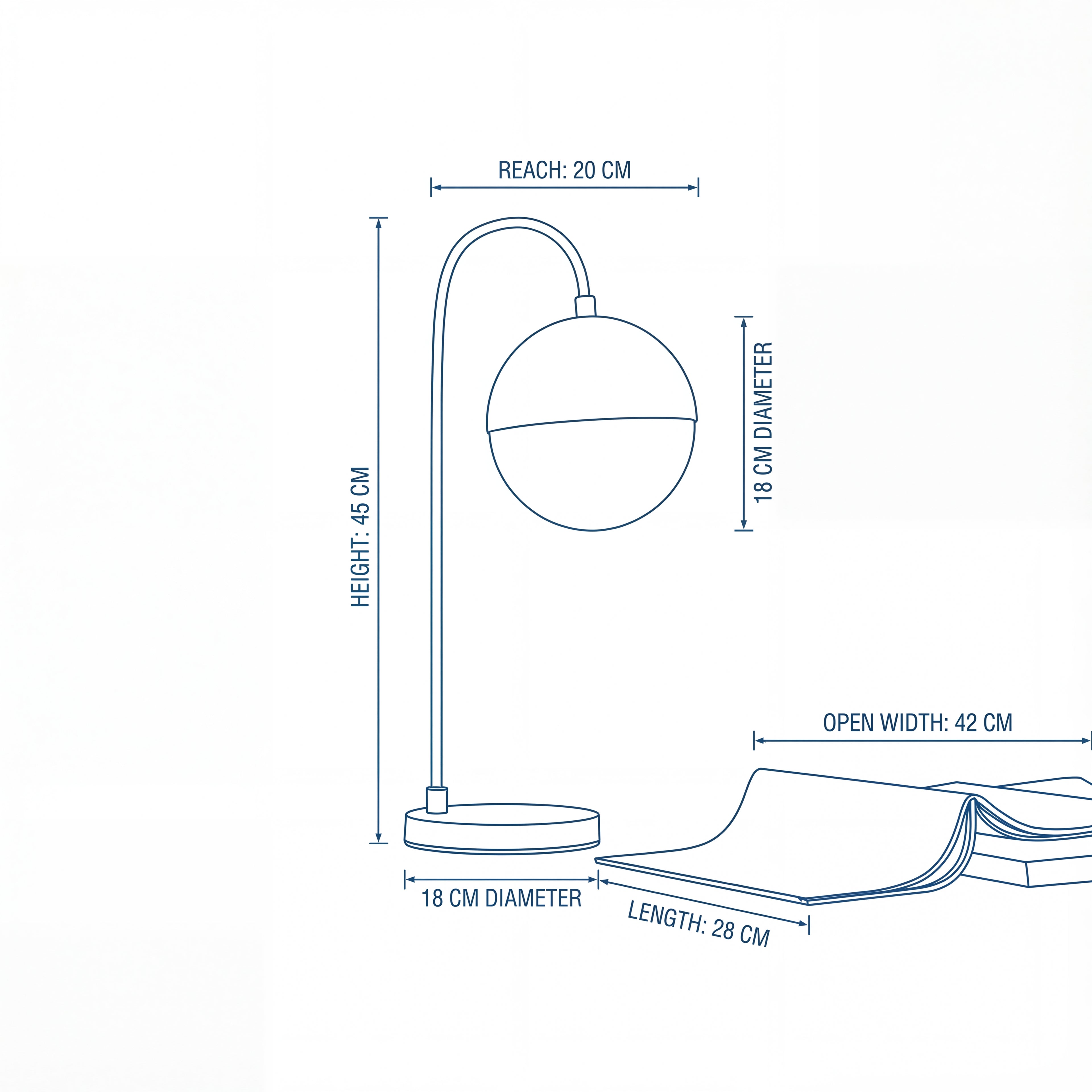 Table Lamp | Sculptural Brass Base with Elegant Glass Shade